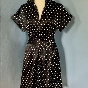 NWT size M, Black Polka Dot Dress, French Connection